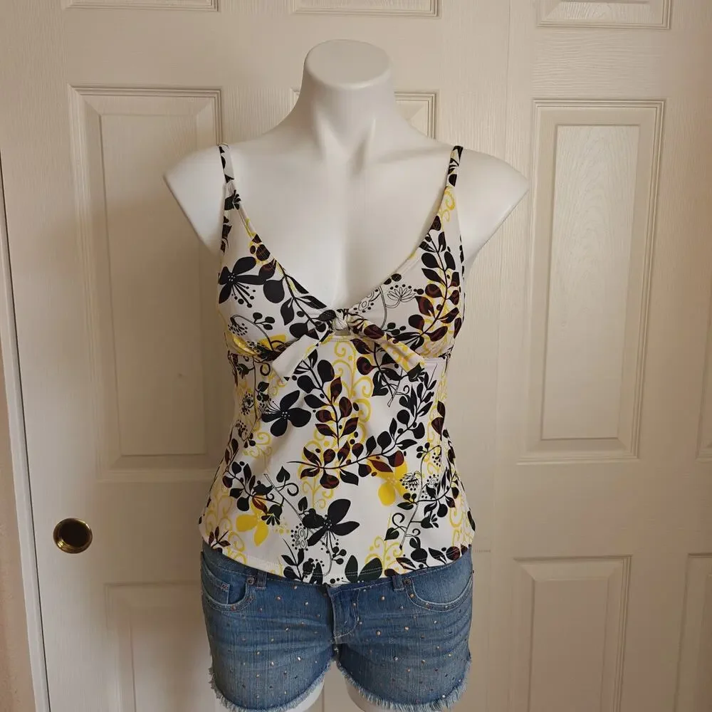 Vintage Y2K Merona floral tankini swim top sz M
